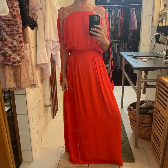 Tory Burch Dresses & Skirts - Tory Burch red maxi dress Evalene Dress